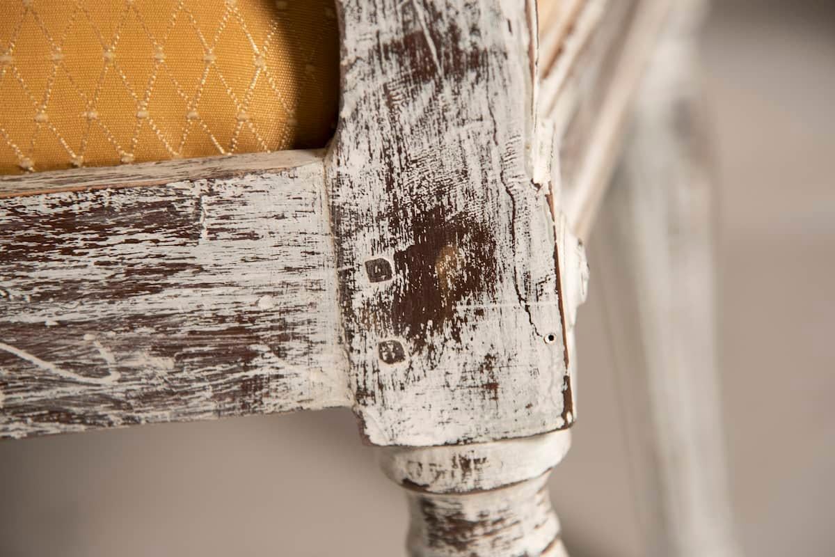 Louis XVI Style 3 Distressed Armchairs For Sale 13