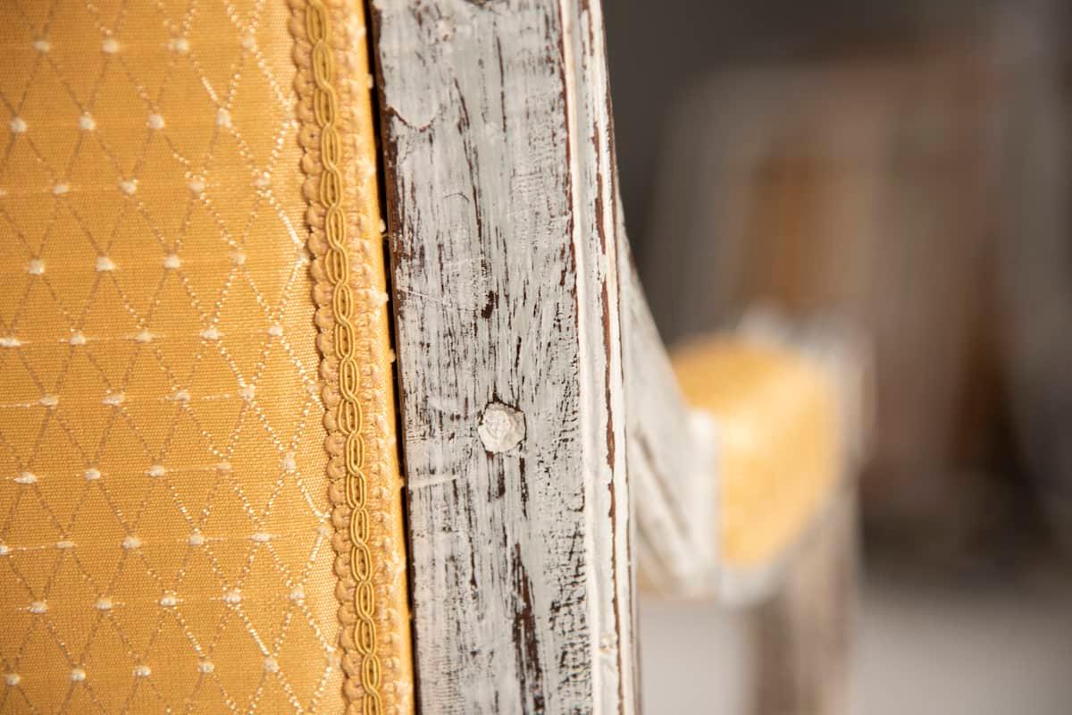Louis XVI Style 3 Distressed Armchairs For Sale 14