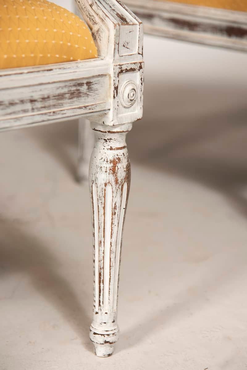 Louis XVI Style 3 Distressed Armchairs For Sale 4