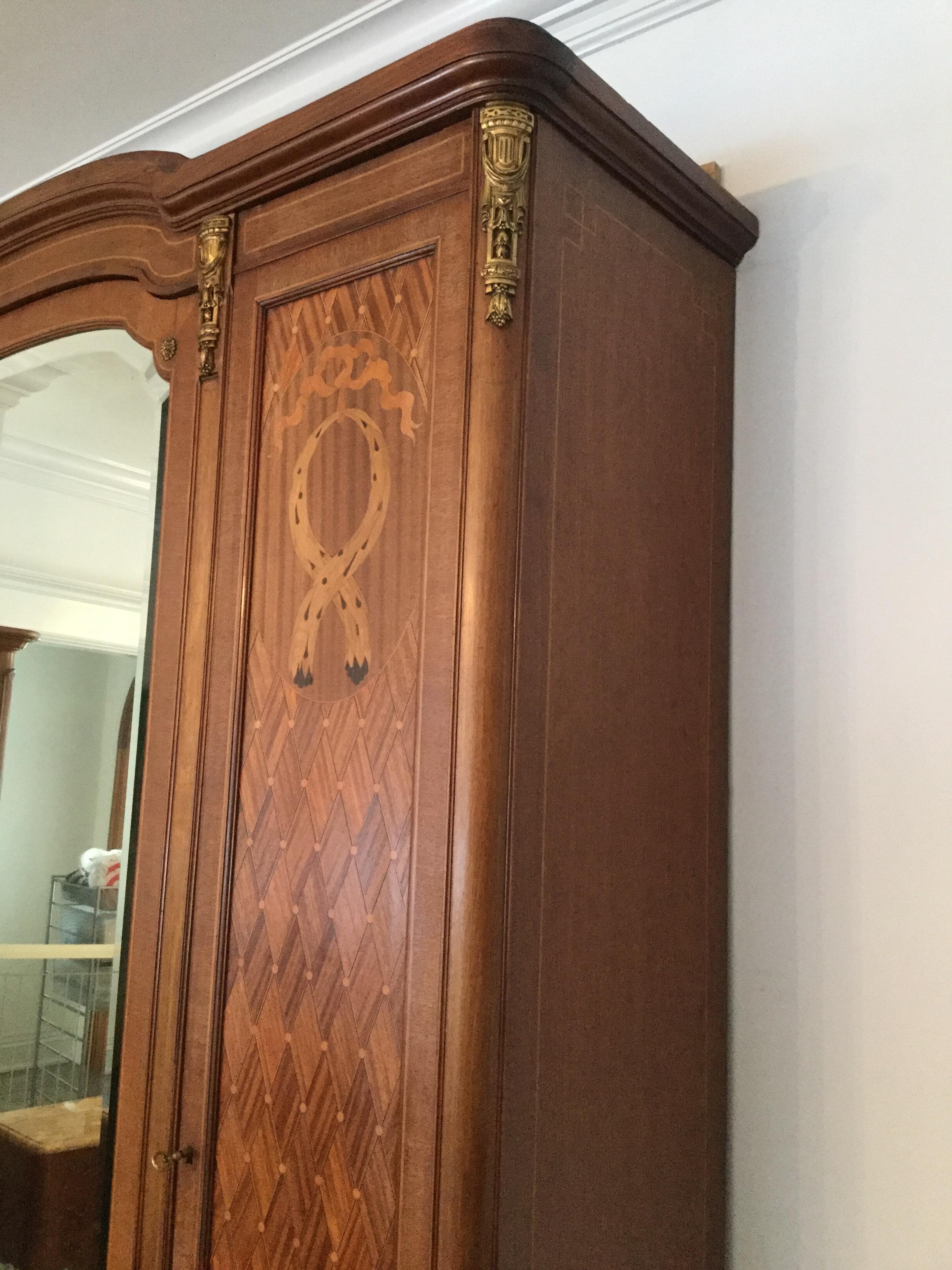 French Louis XVI Style 3-Door Armoire For Sale