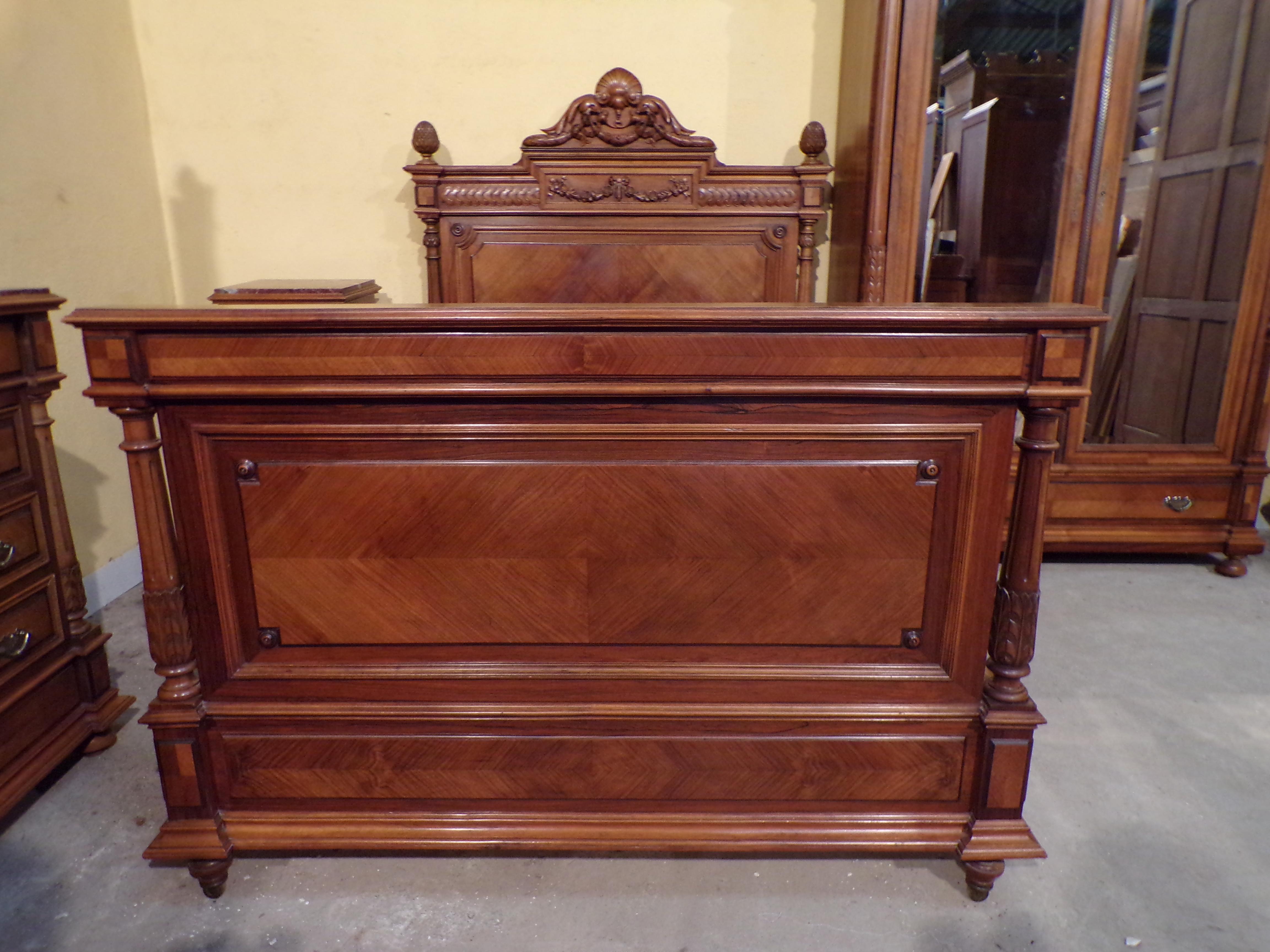 Walnut Louis XVI Style 4-Piece Bedroom Set, circa 1900