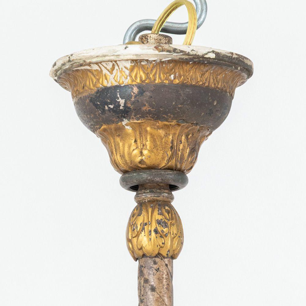 Gilt Louis XVI Style 5-Branch Bronze Chandelier For Sale