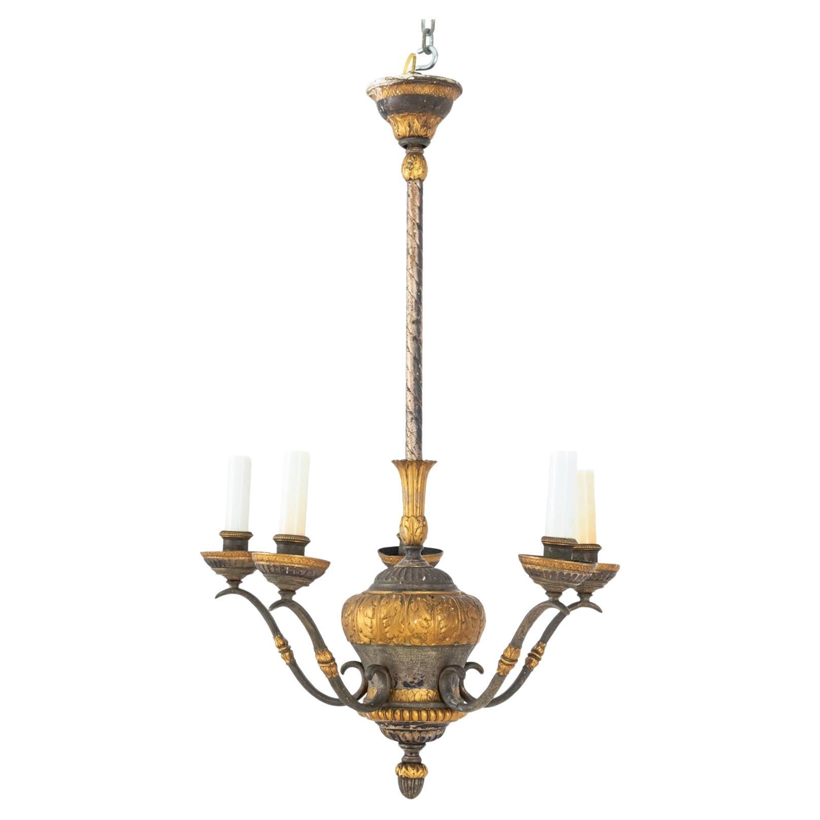 Louis XVI Style 5-Branch Bronze Chandelier For Sale