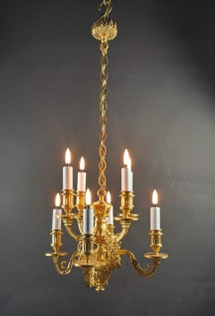 Louis XVI Style 8-light Chandelier In Gilt Bronze
