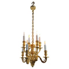 Louis XVI Style 8-light Chandelier In Gilt Bronze