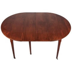 Louis XVI Style Acajou Mahogany Dining Table with Two Leaves