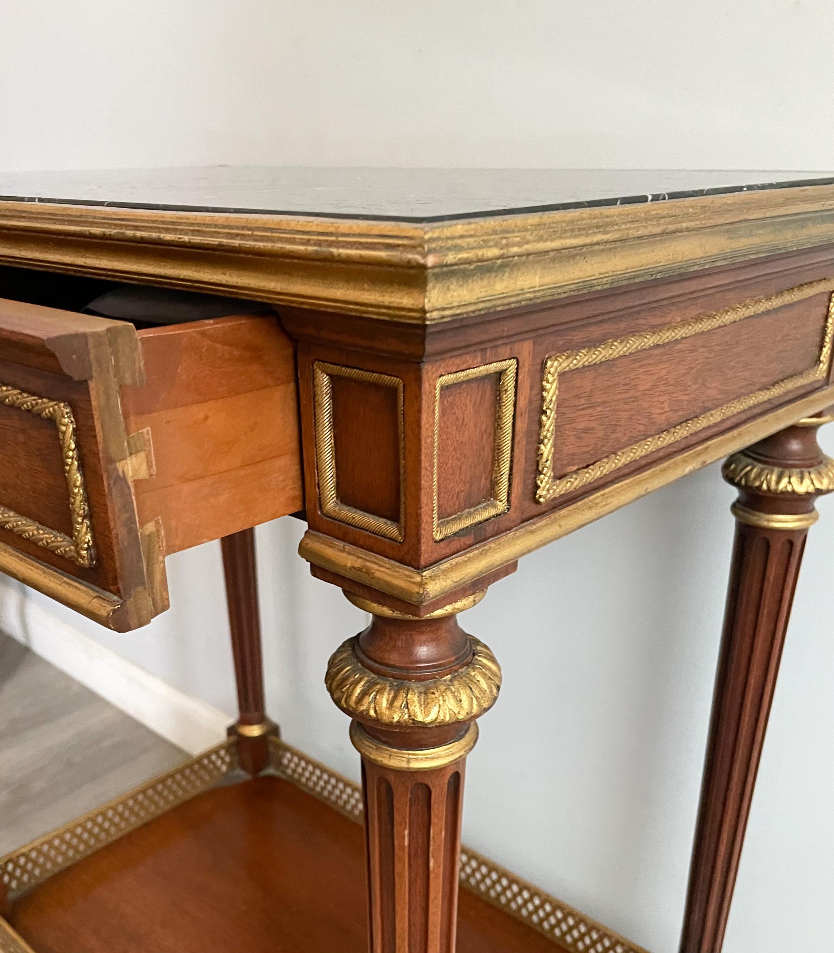 Marble Louis XVI-Style Accent Table By EJ Victor