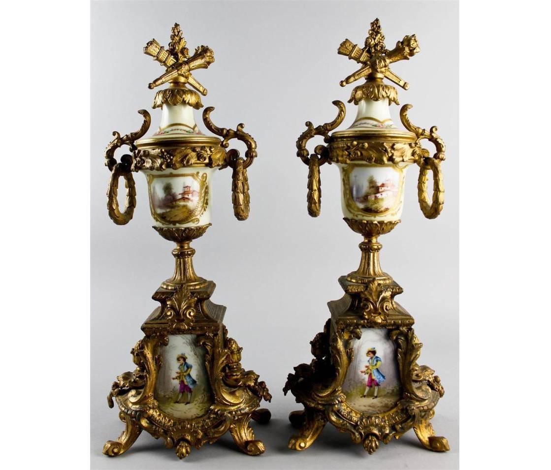 20th Century Louis XVI Style and Ormolu Three-Piece Clock