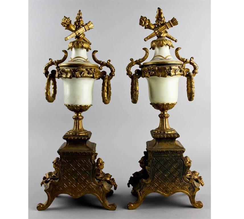 Louis XVI Style and Ormolu Three-Piece Clock 1