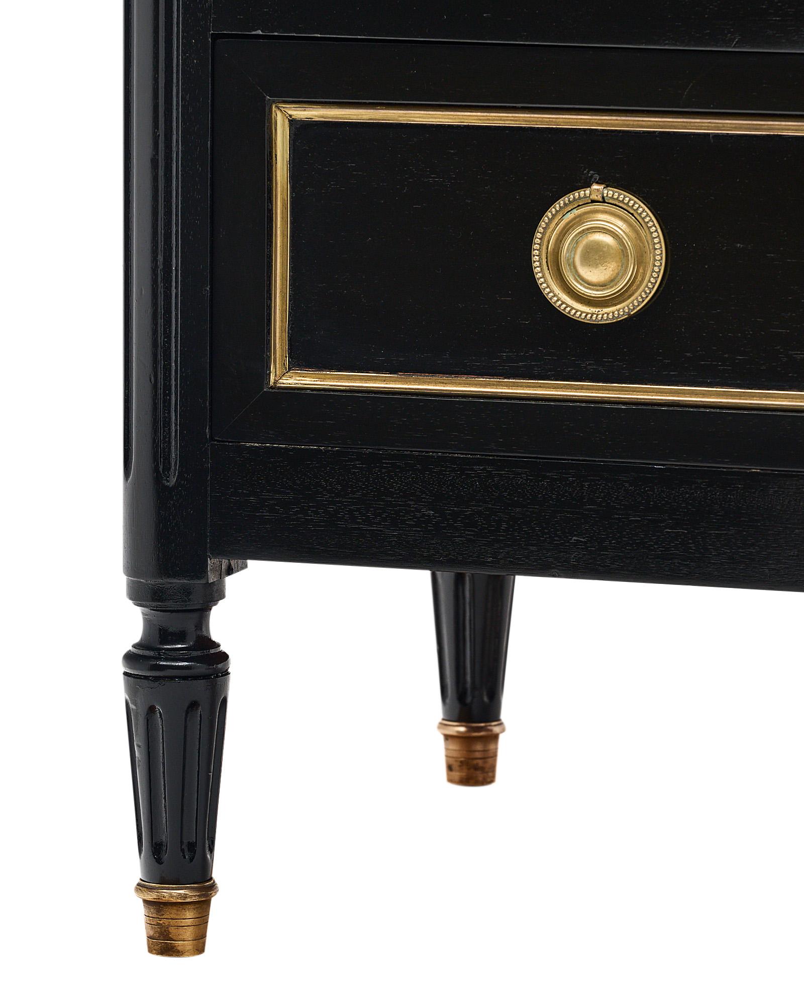 Brass Louis XVI Style Antique Chest of Drawers For Sale