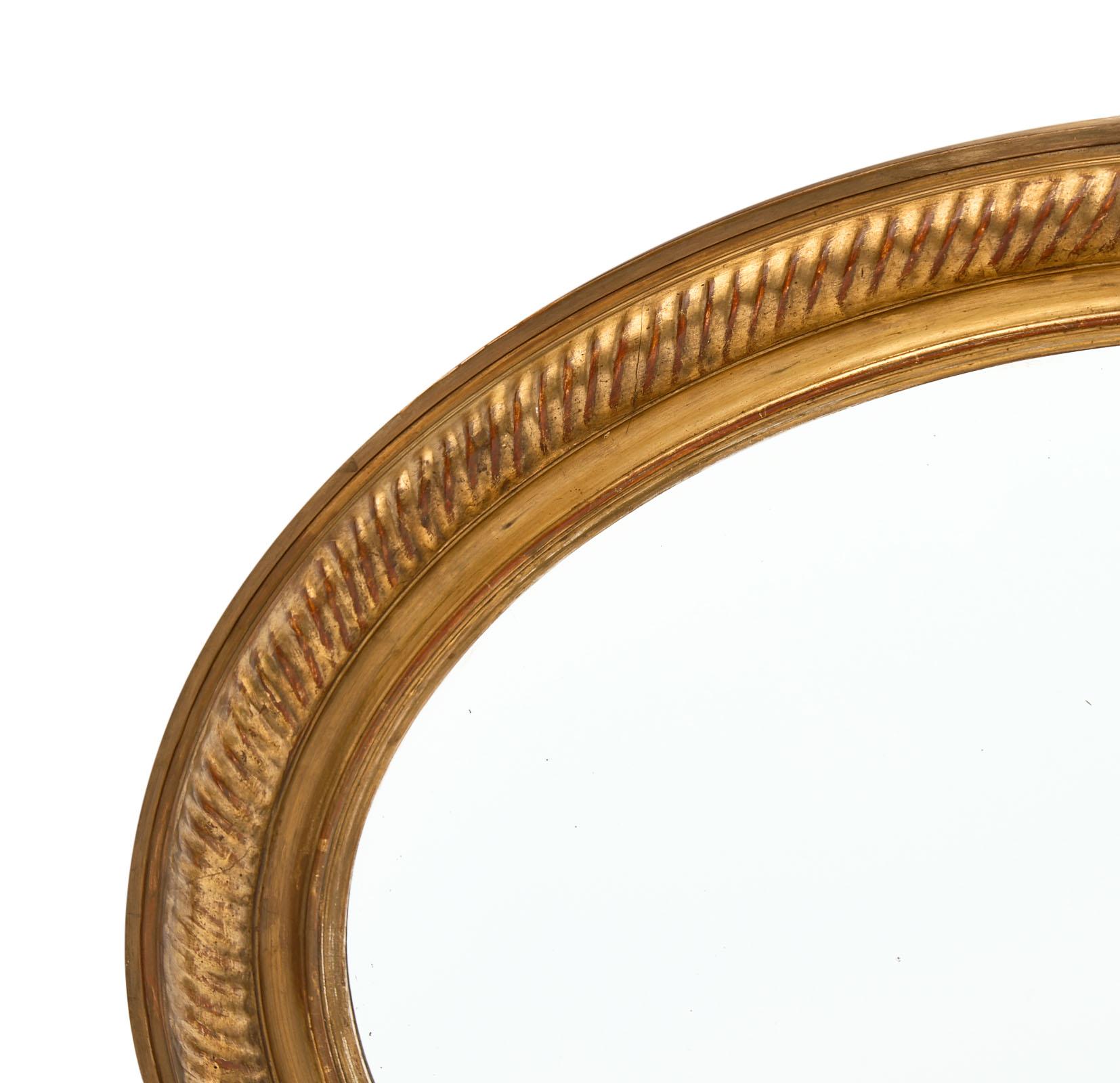French Louis XVI Style Antique Oval Mirror