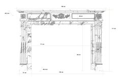 Louis XVI Style Arabescato Marble Fireplace, 19th Century