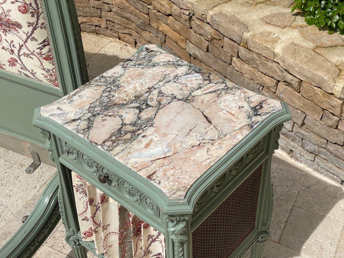 Louis XVI Style Bed and Nightstand - XIXth century For Sale 6