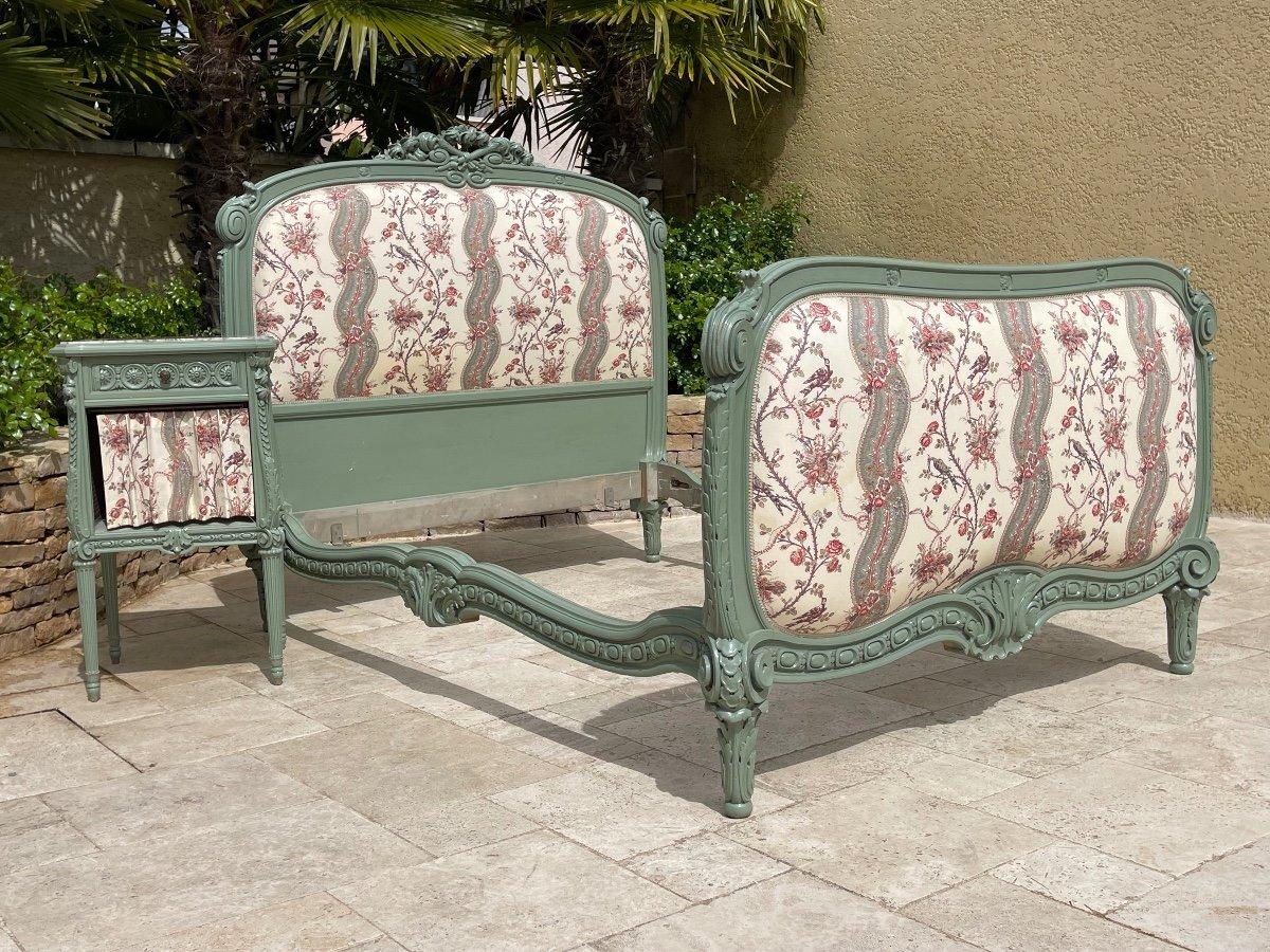 Louis XVI Style Bed and Nightstand - XIXth century For Sale 3