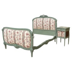Louis XVI Style Bed and Nightstand - XIXth century