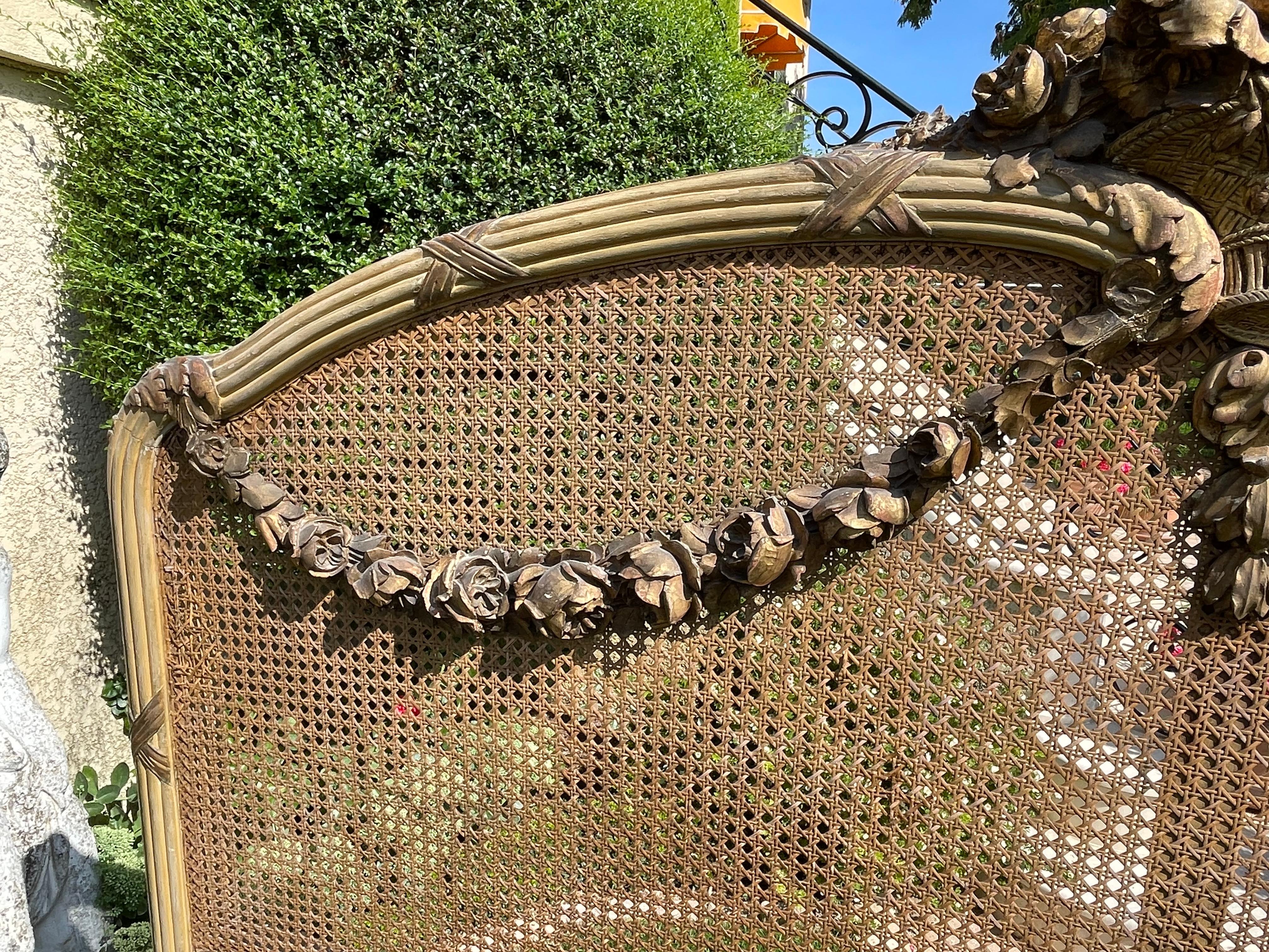french cane headboard