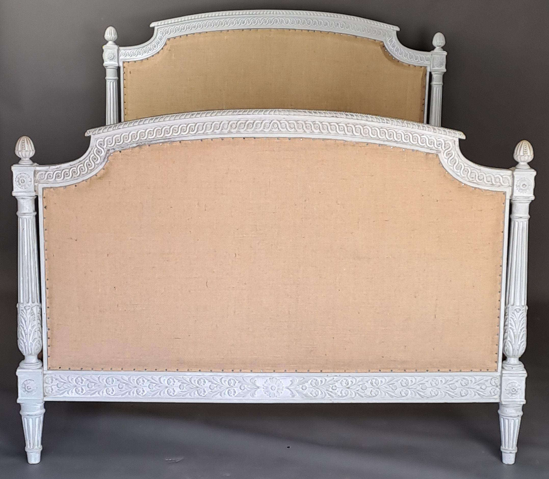 Louis XVI Style Bed In Lacquered And Carved Wood 4