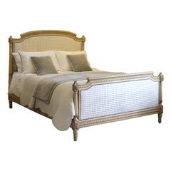 Antique Louis XVI Style Bed with Upholstered Panels WK154