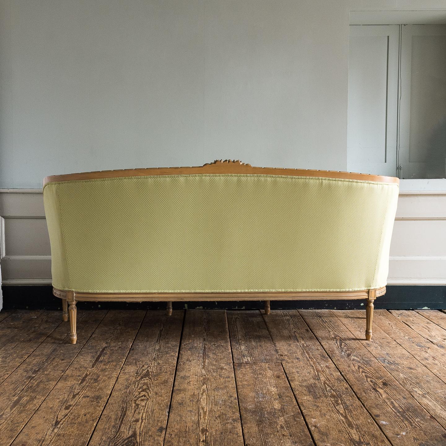 Louis XVI Style Beech Framed Canape Sofa 3