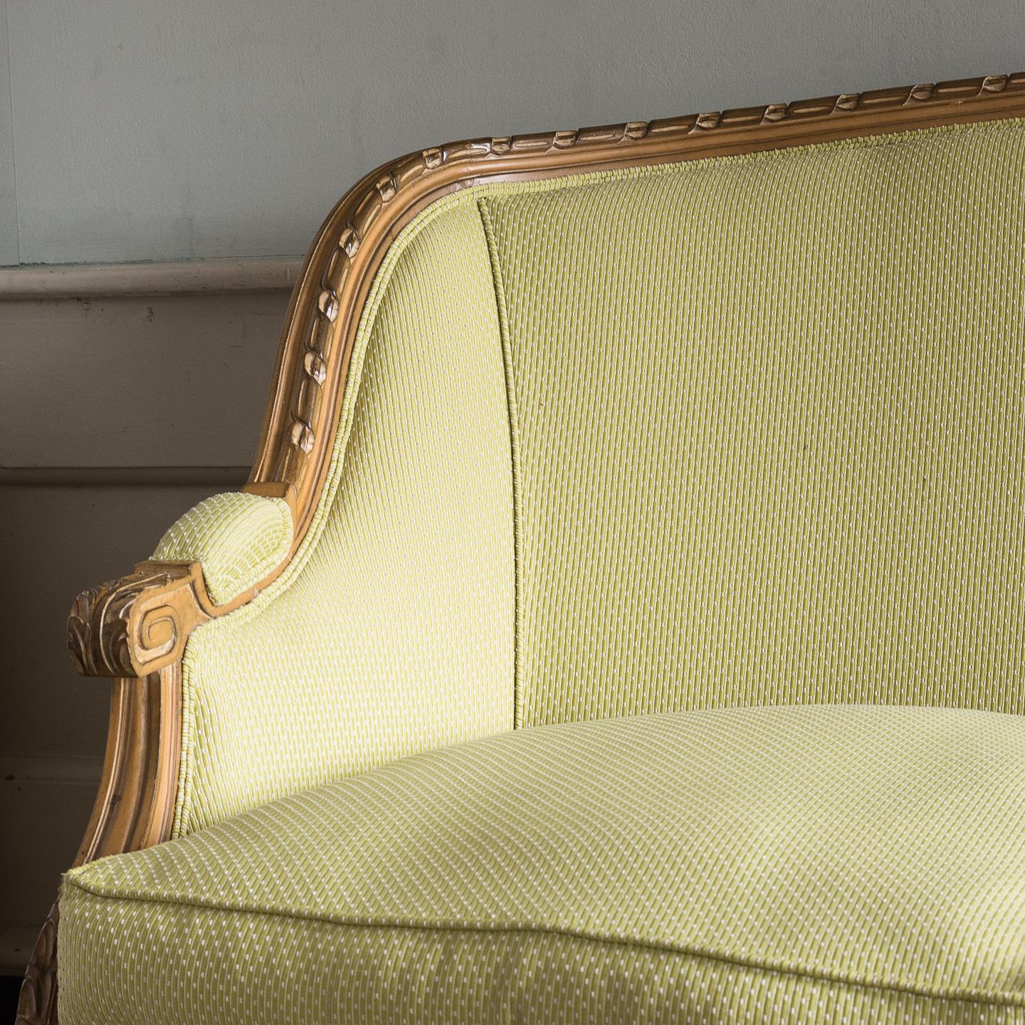 Louis XVI Style Beech Framed Canape Sofa 2
