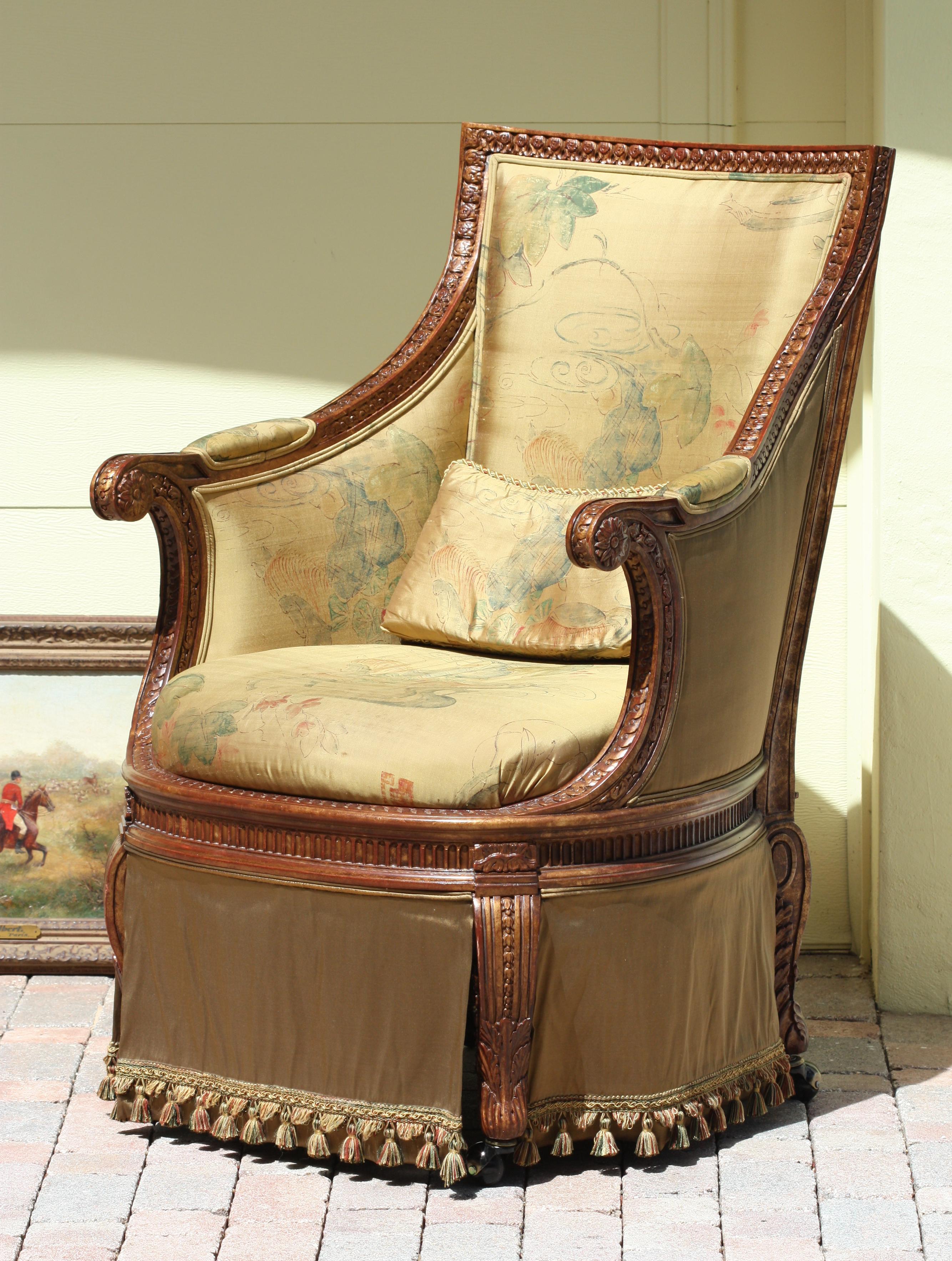 Louis XVI Style Beech Wood Desk Chair  For Sale 1