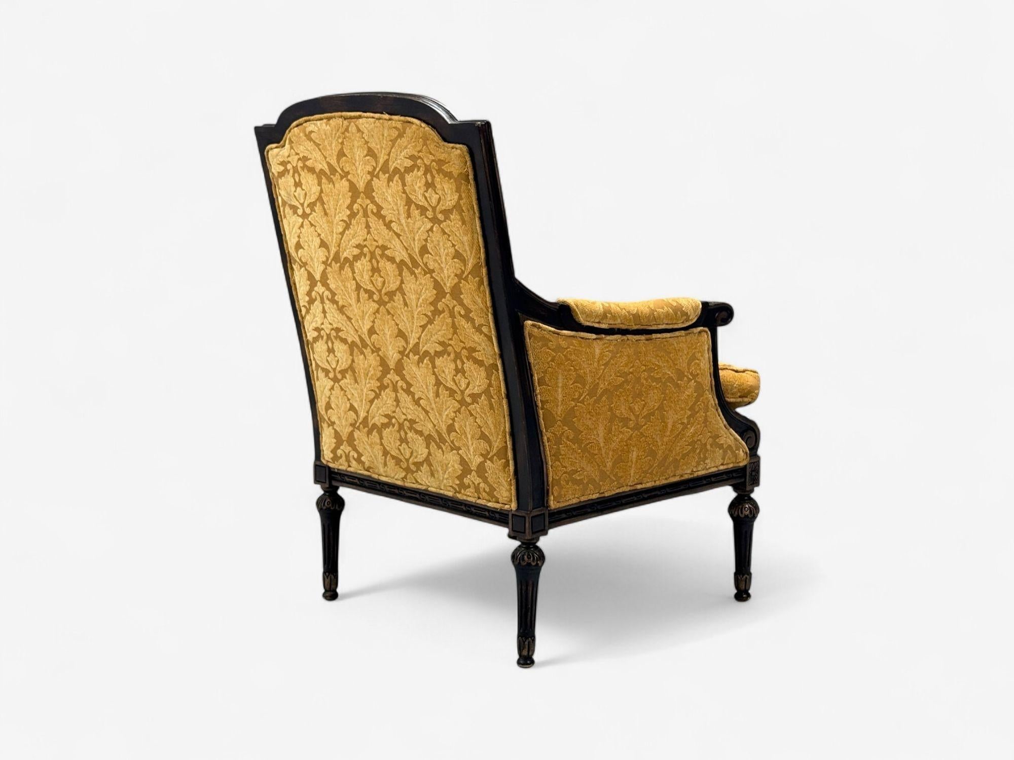 Louis XVI Style, Beige Fabric, Mahogany, Lounge Chairs, France, 1920s For Sale 6