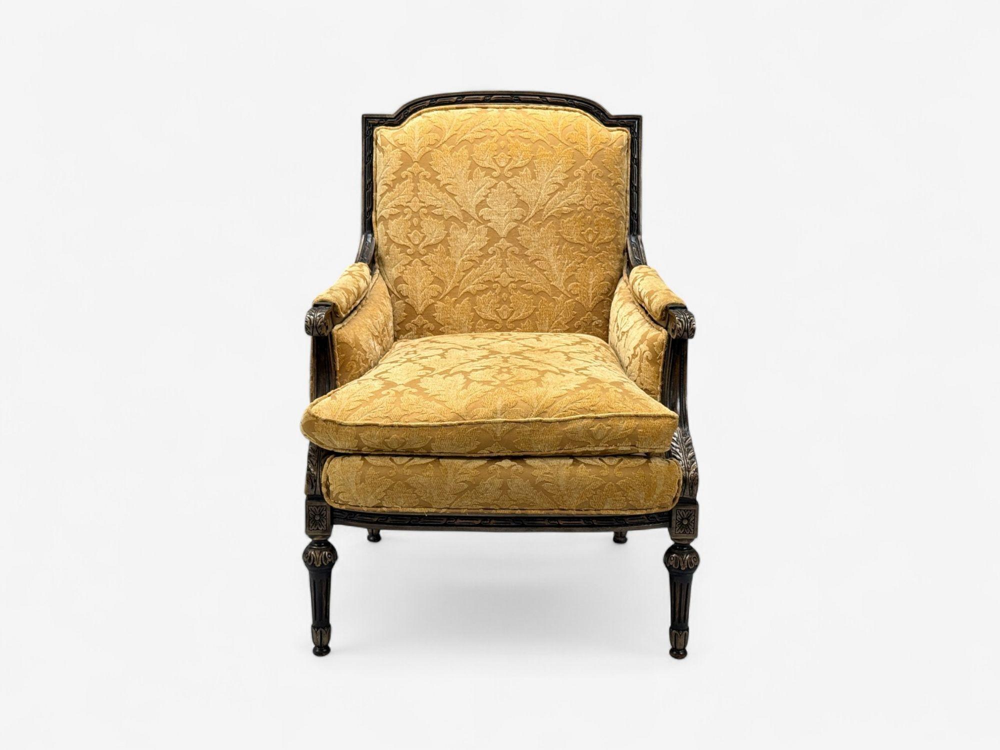 French Louis XVI Style, Beige Fabric, Mahogany, Lounge Chairs, France, 1920s For Sale