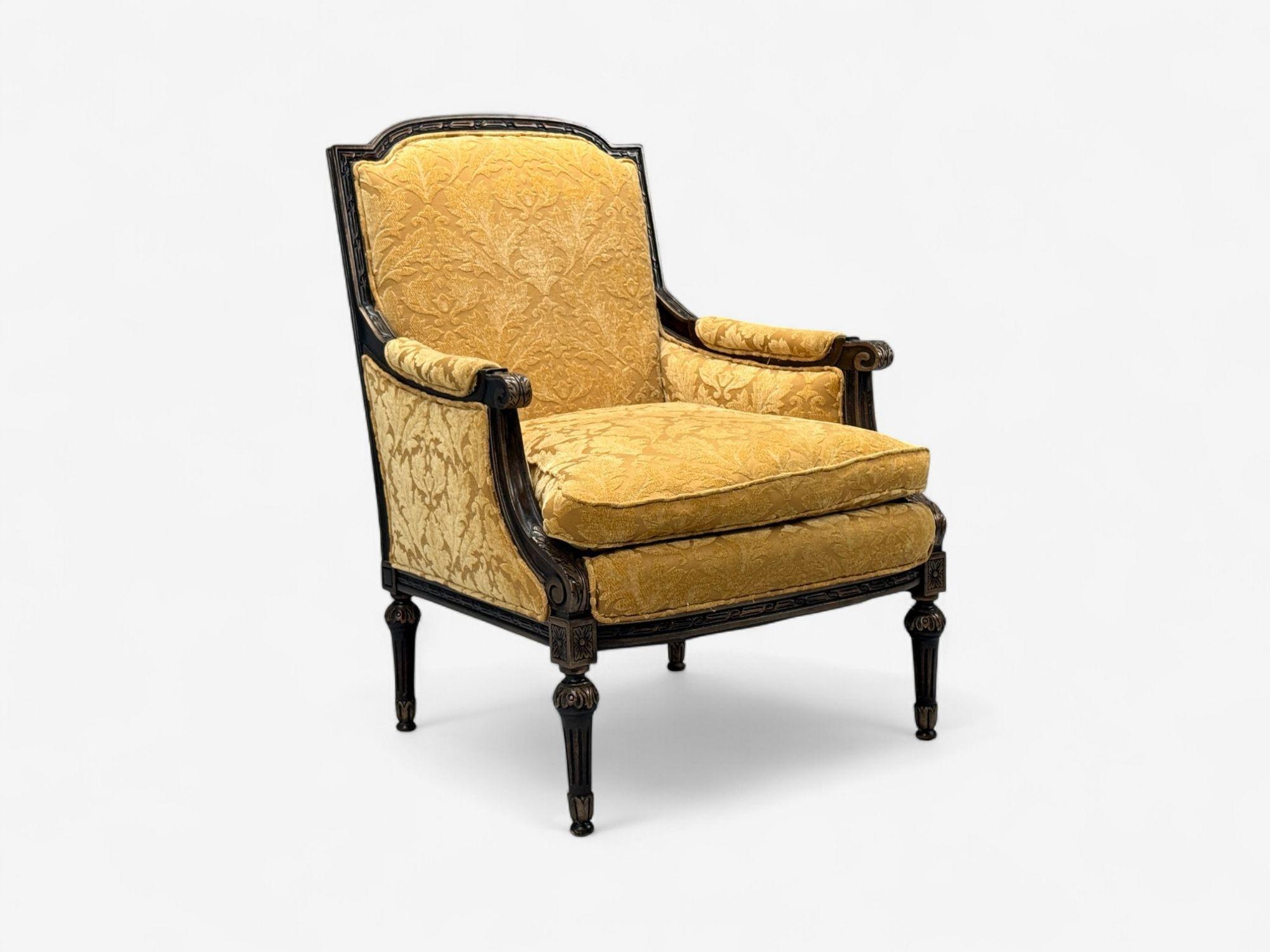 Louis XVI Style, Beige Fabric, Mahogany, Lounge Chairs, France, 1920s For Sale 2