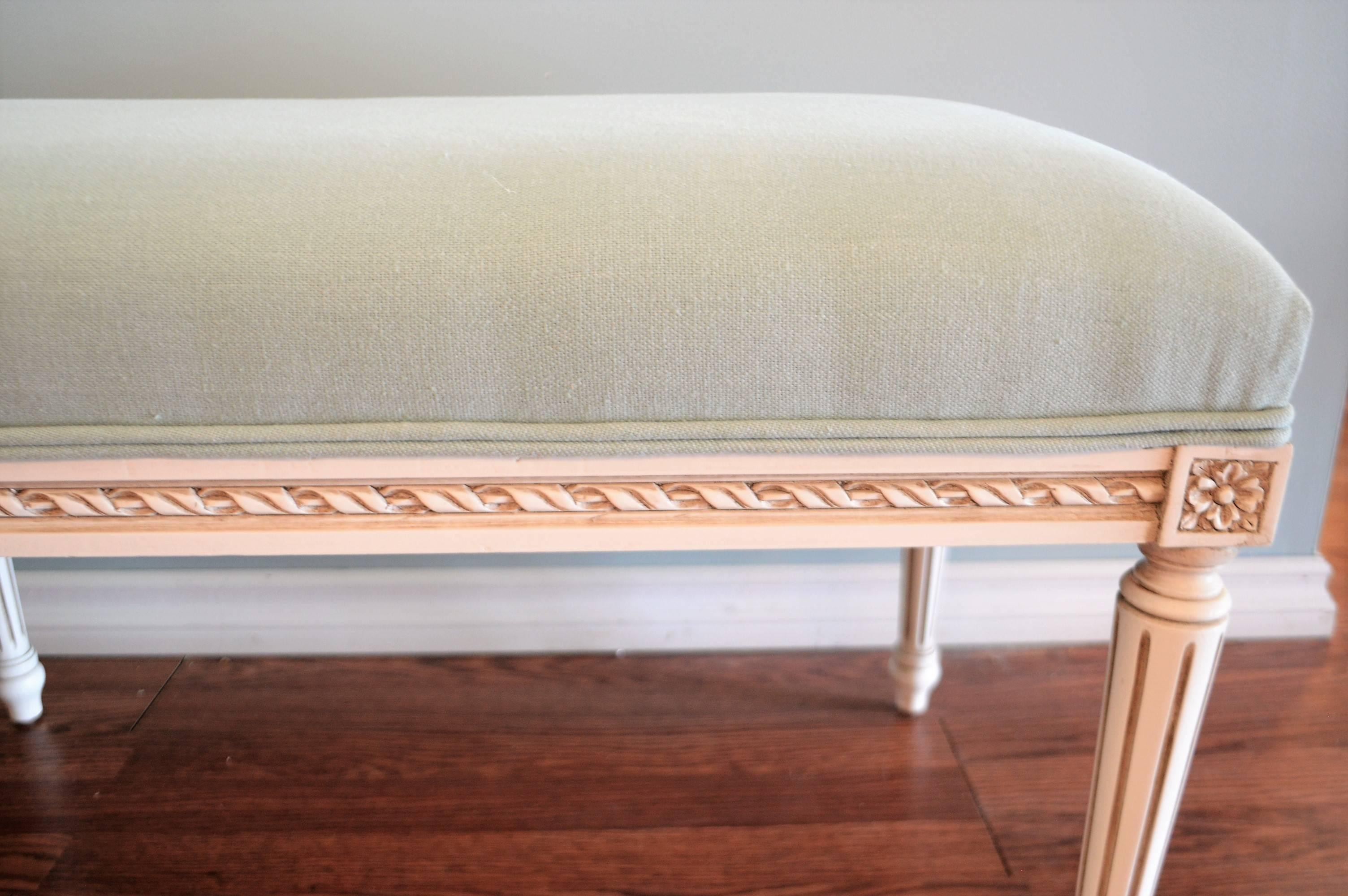 Carved Louis XVI Style Bench