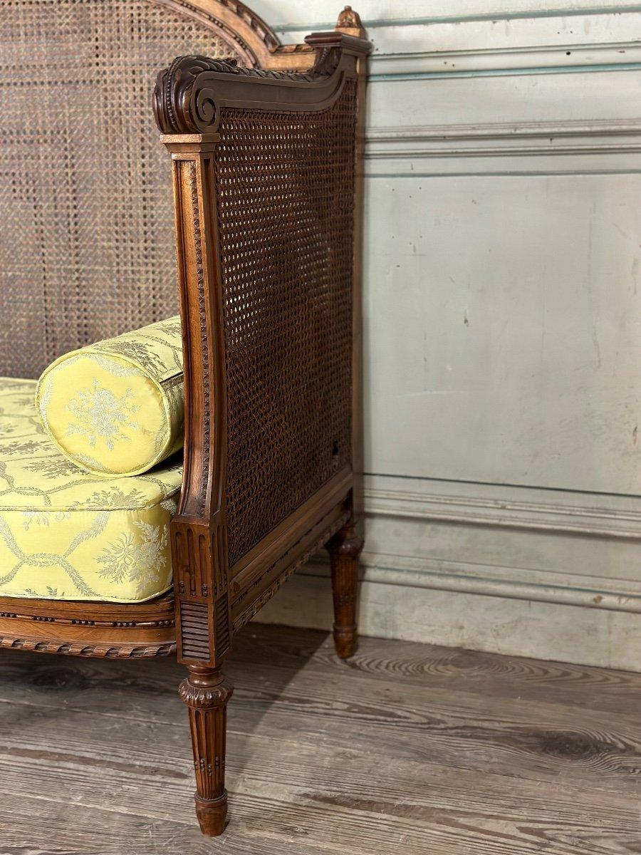 Louis XVI Style Bench In Finely Carved Walnut For Sale 4