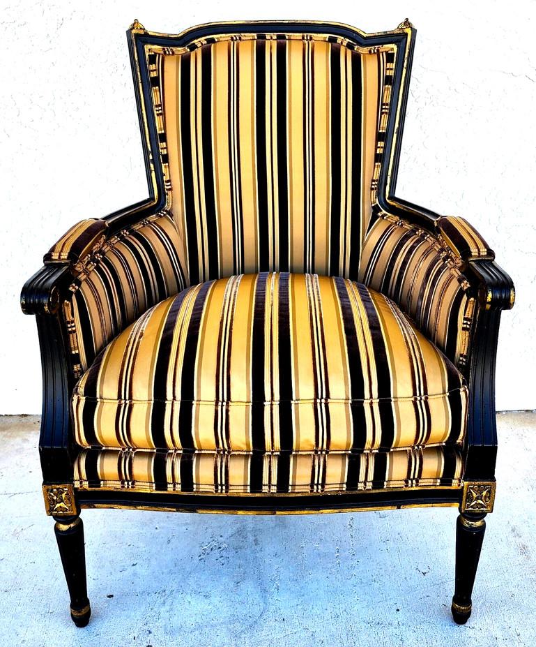 Louis XVI Style Bergere Armchair by Century Furniture In Good Condition In Lake Worth, FL