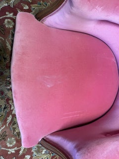 Louis XVI style bergère chair in pink velvet