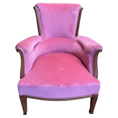 Louis XVI style bergère chair in pink velvet