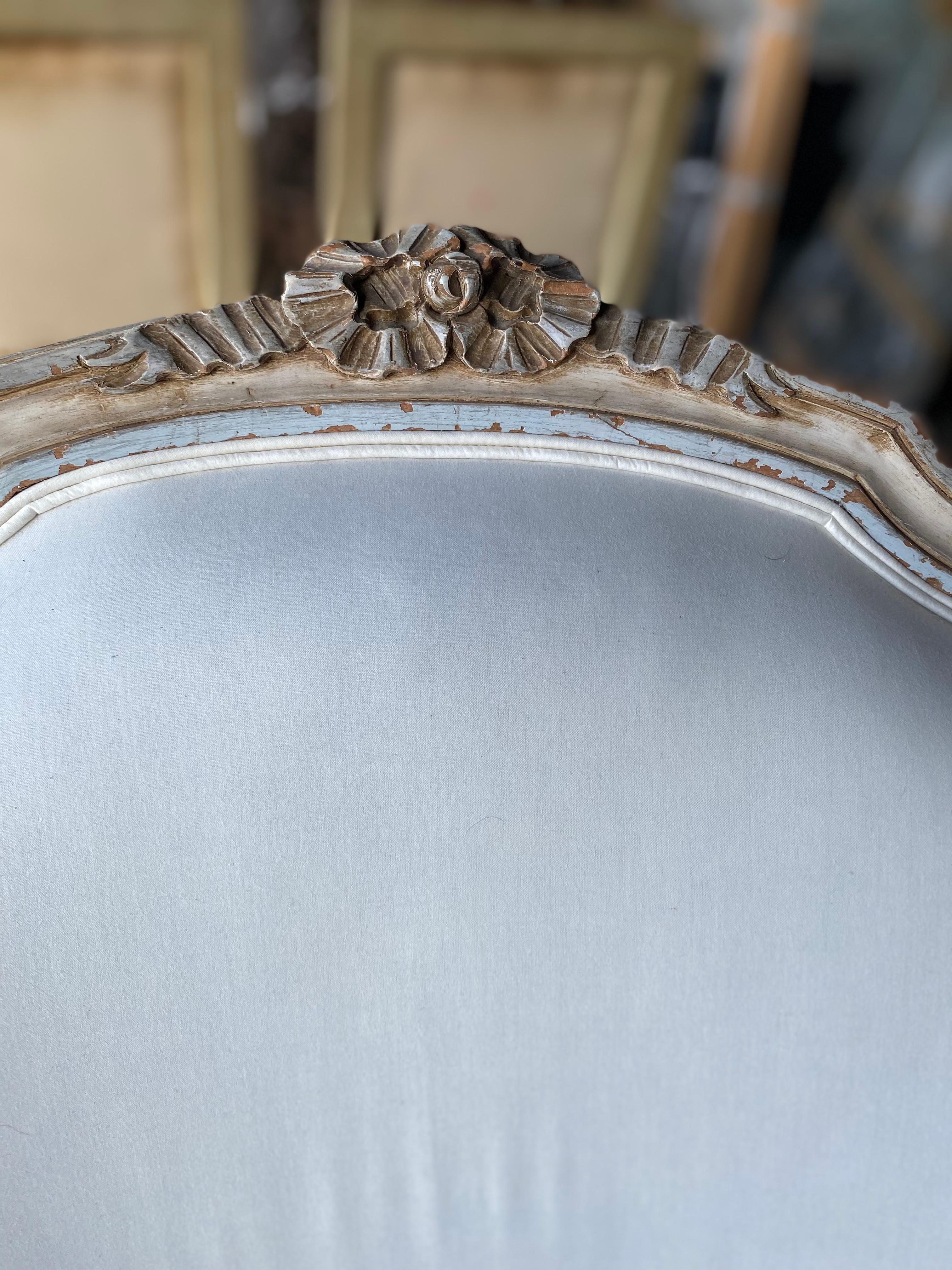 Hand-Crafted Louis XVI Style Bergere Chairs For Sale