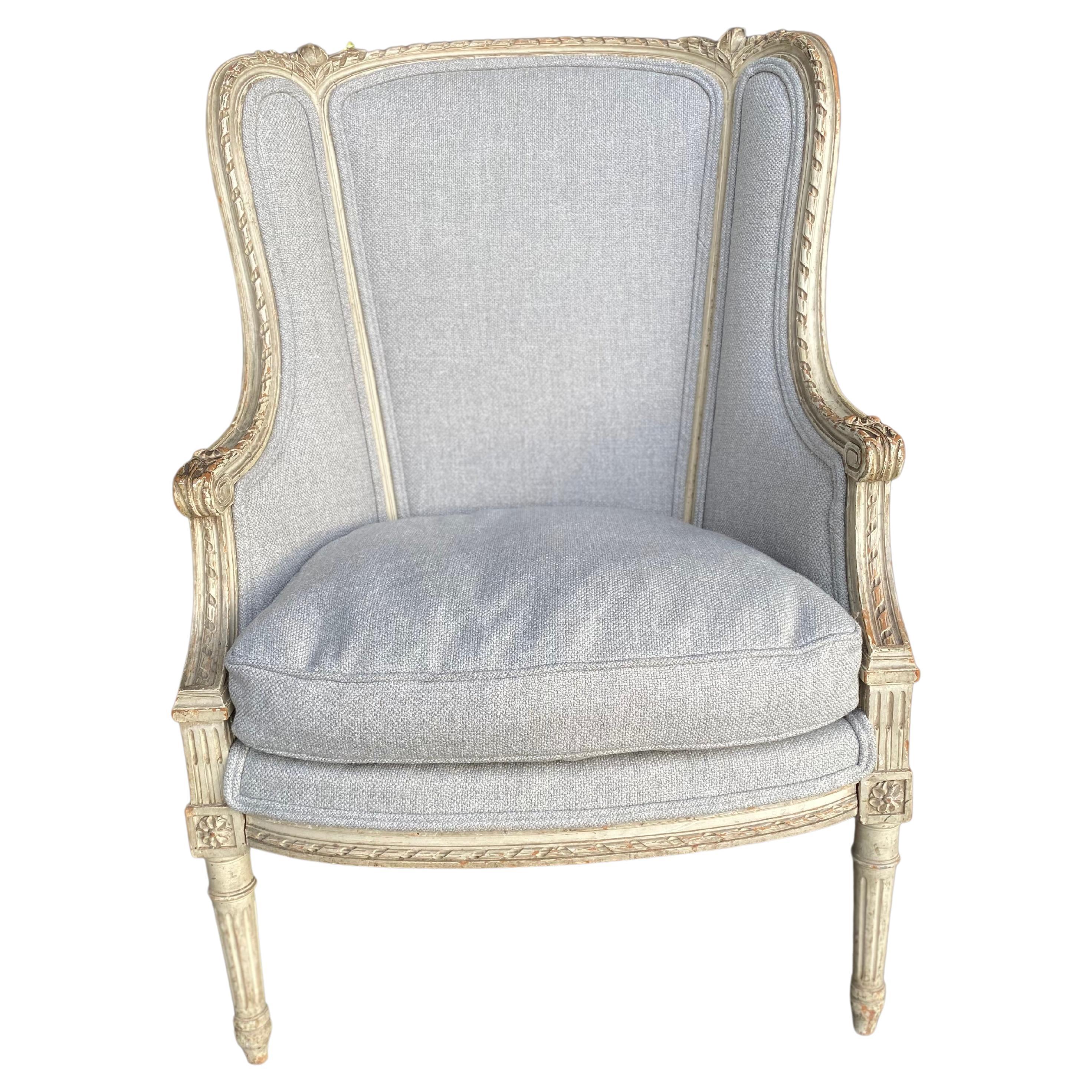 Louis XVI Style Bergere Wing Chair