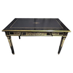 Louis XVI style Black Desk Table, France, 19th Century