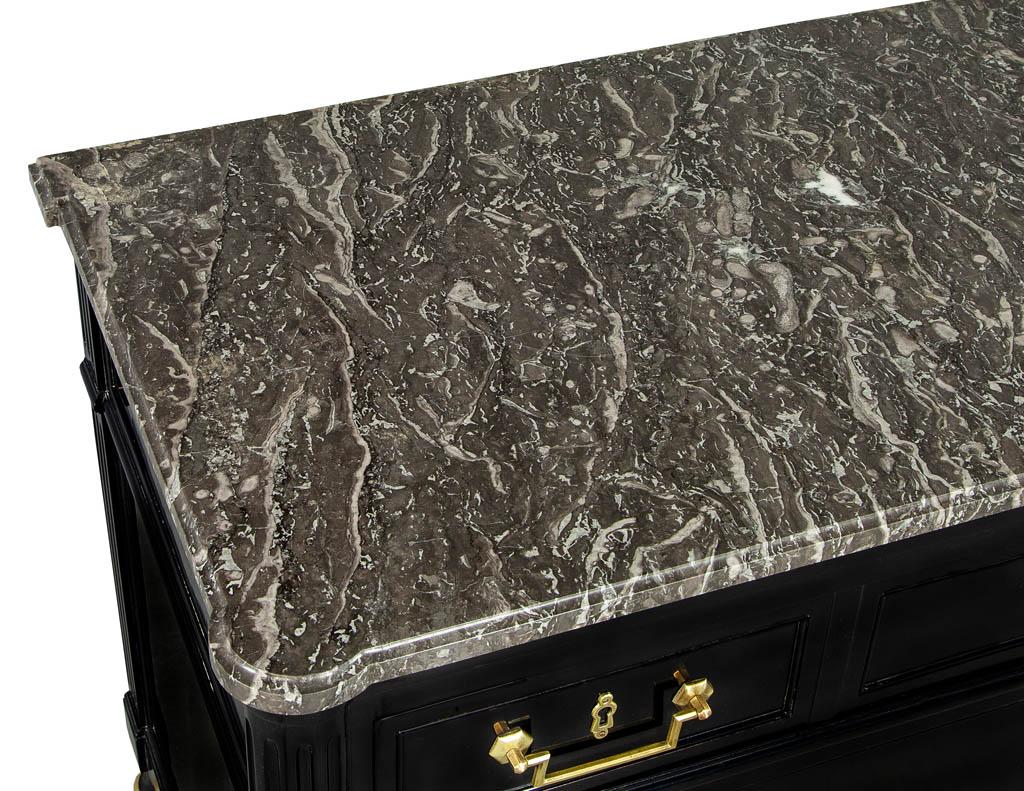 Louis XVI Style Black Lacquered Commode Chest In Good Condition In North York, ON