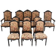 Louis XVI Style Black Lacquered Living Room Set, Settee
8 Chairs, Spain, 1900s Antique Louis XVI Style Black Lacquered Living Room Set, Settee
8 Chairs, Spain, 1900s