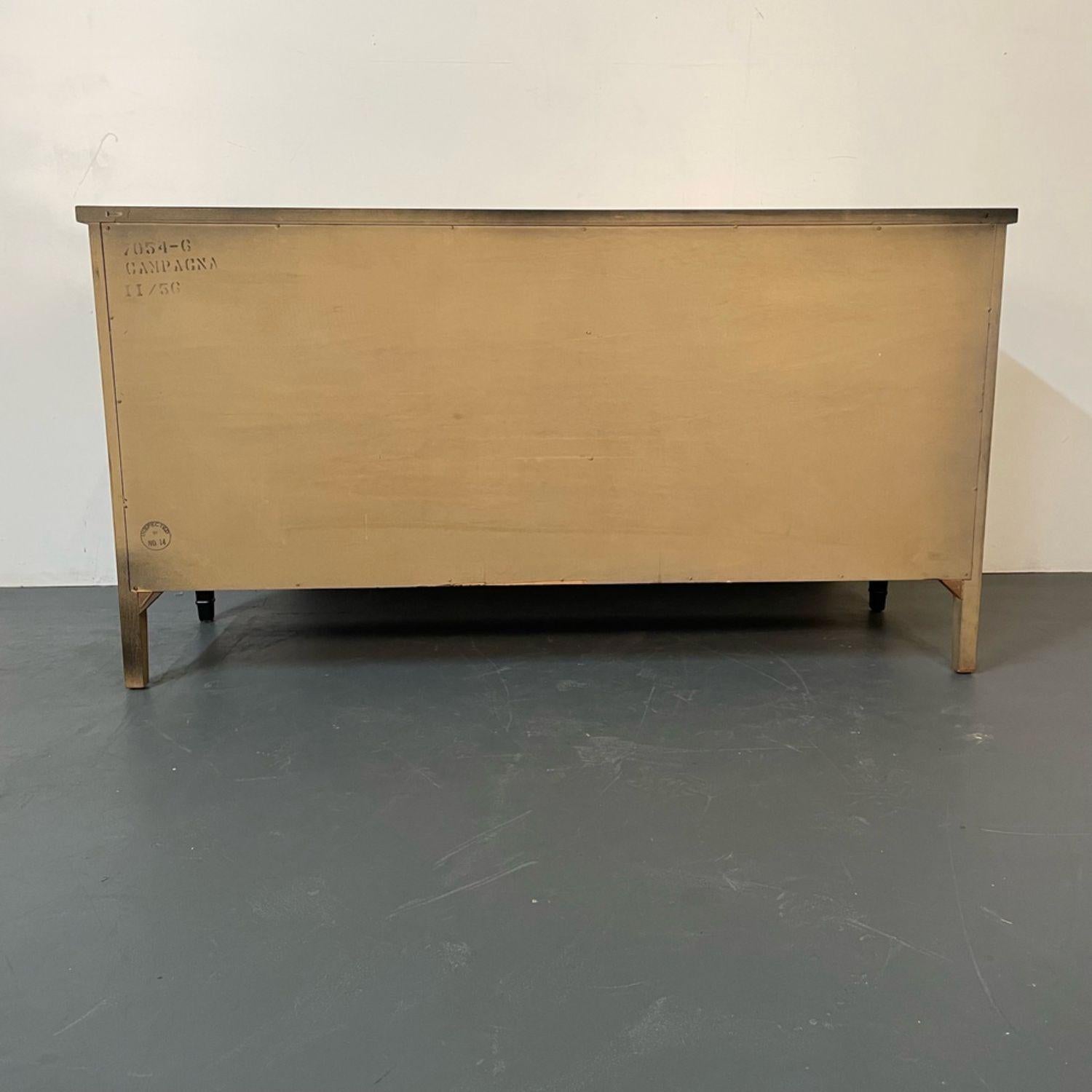 Louis XVI Style Black Matte Dresser / Painted Cabinet, Refinished, Brass Handles 10