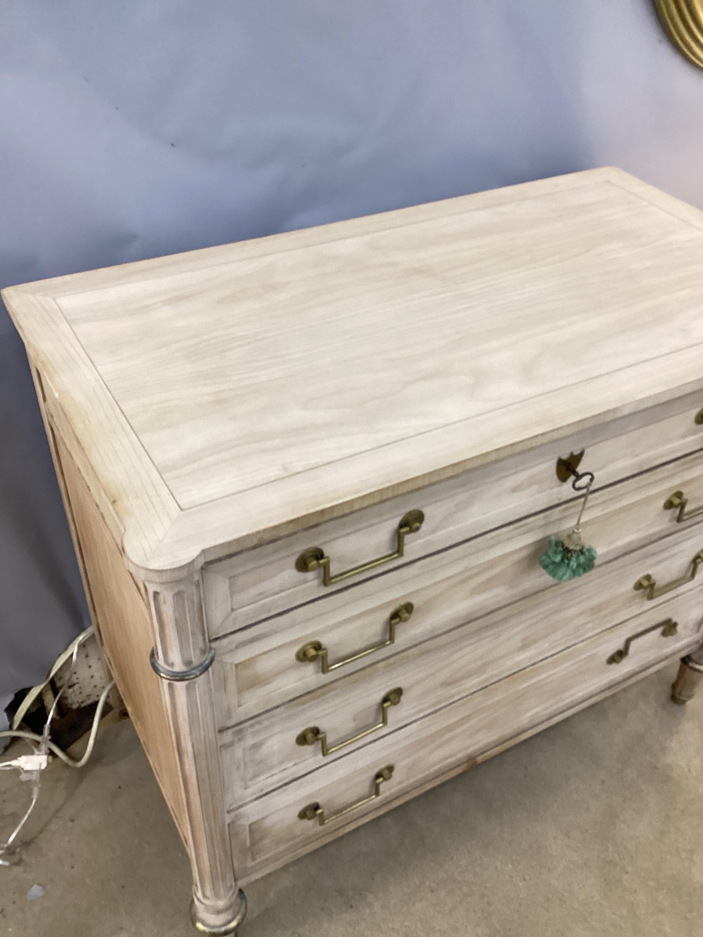 American Louis XVI Style Bleached Chest by Baker Furniture Company  For Sale