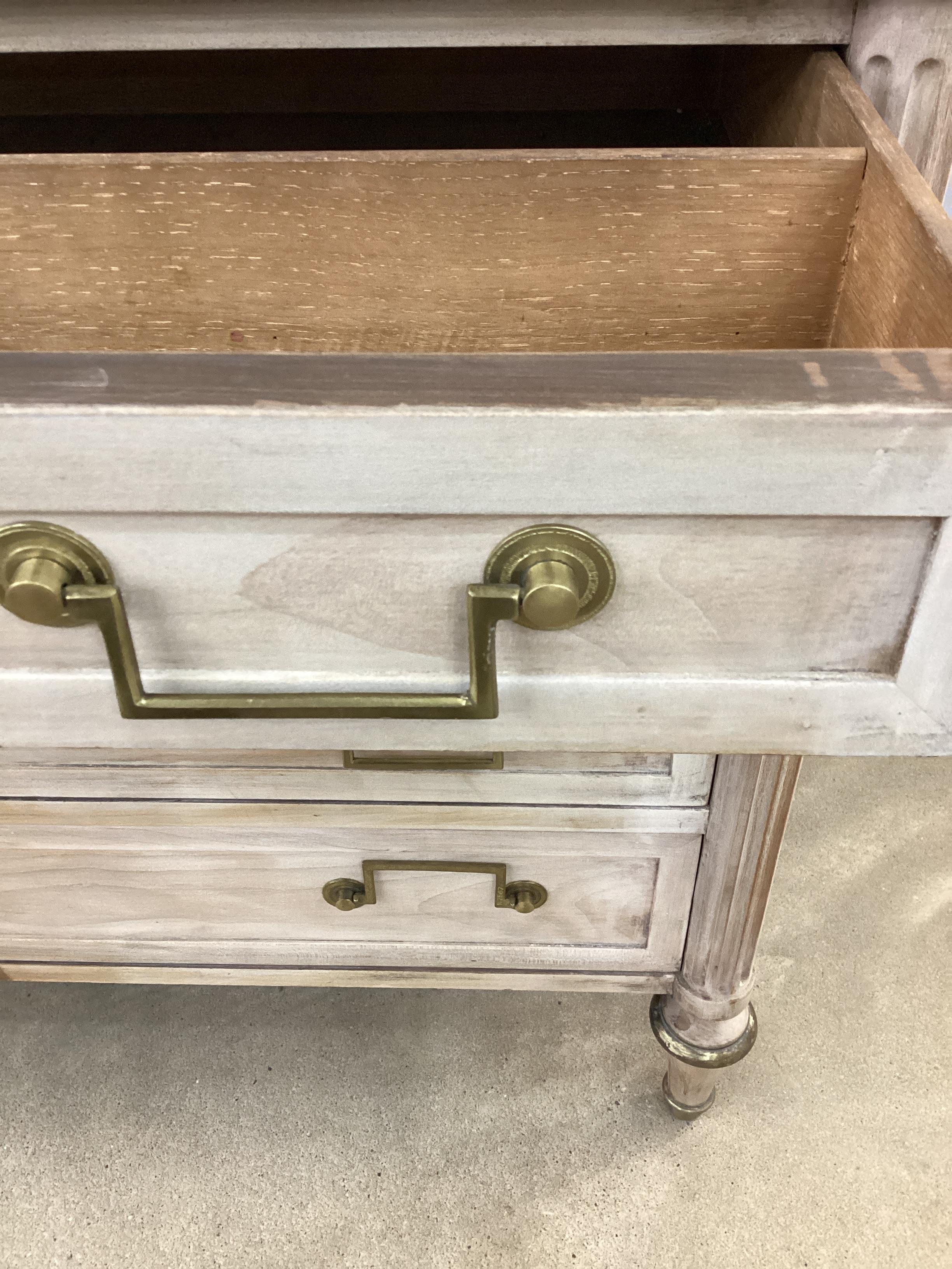 Brass Louis XVI Style Bleached Chest by Baker Furniture Company  For Sale