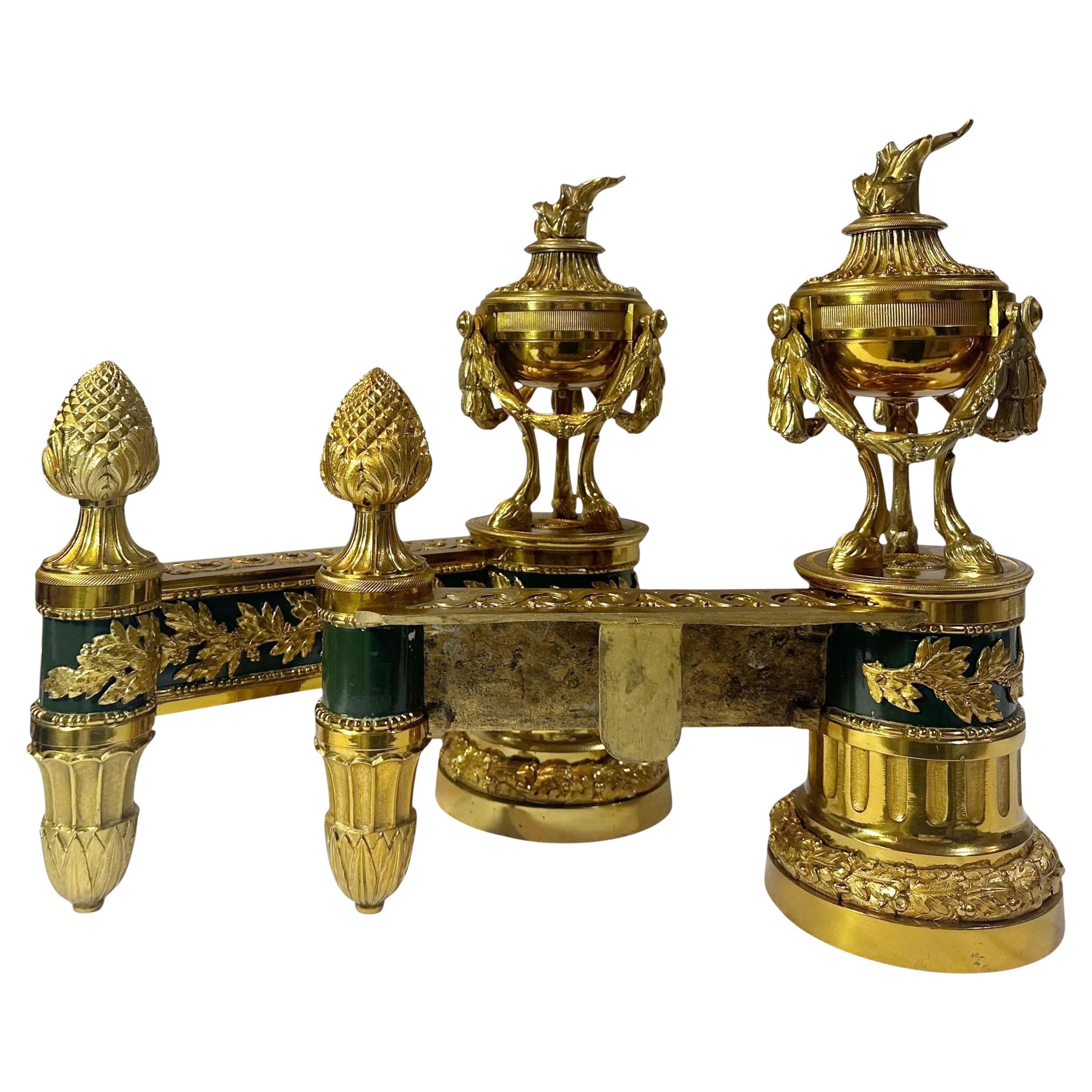 Francese Chenet in bronzo in stile Luigi XVI di Bouhon Freres in vendita