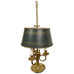 Louis XVI Style Brass and Tole Bouillotte Lamp