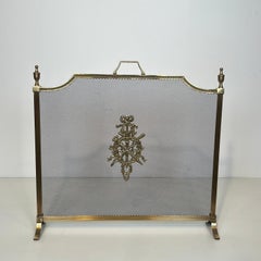 Louis XVI Style Brass Fireplace Screen in the Style of Maison Jansen