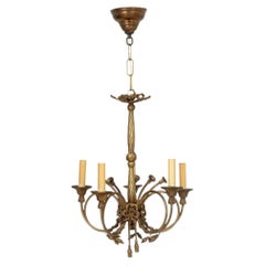 Louis XVI Style Brass Five-Branch Chandelier