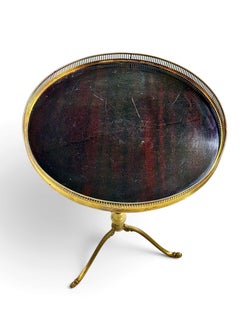 Louis XVI Style Brass Gueridon Side Table, Early 20th Century