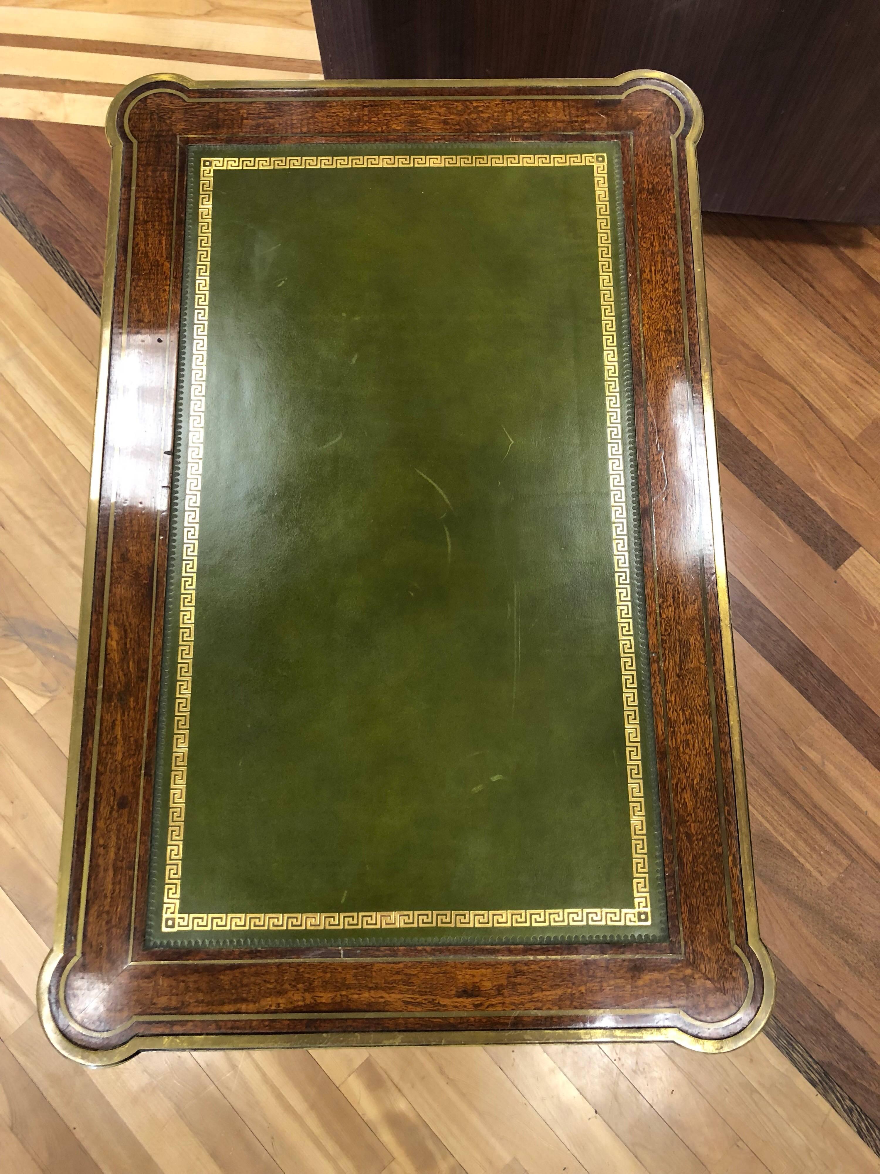 Louis XVI Style Brass Inlaid Mahogany Desk, 20th Century For Sale 2