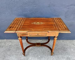 Louis XVI-Style Brass Inlaid Writing Table