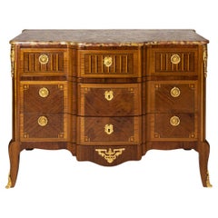 Antique Louis XVI Style Breakfront Commode, 19th century