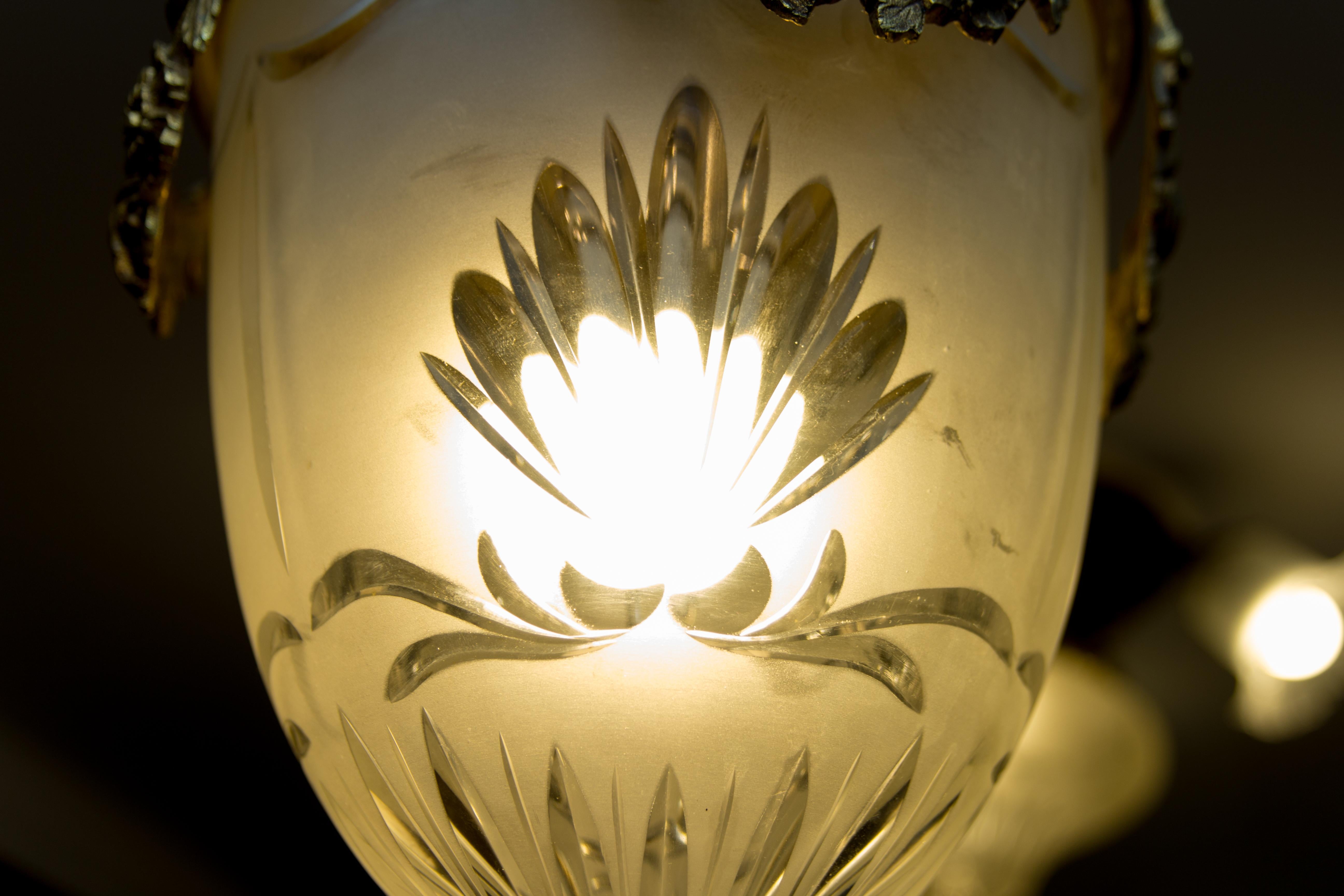 Louis XVI Style Bronze and Brass Hall Lamp Lantern 5